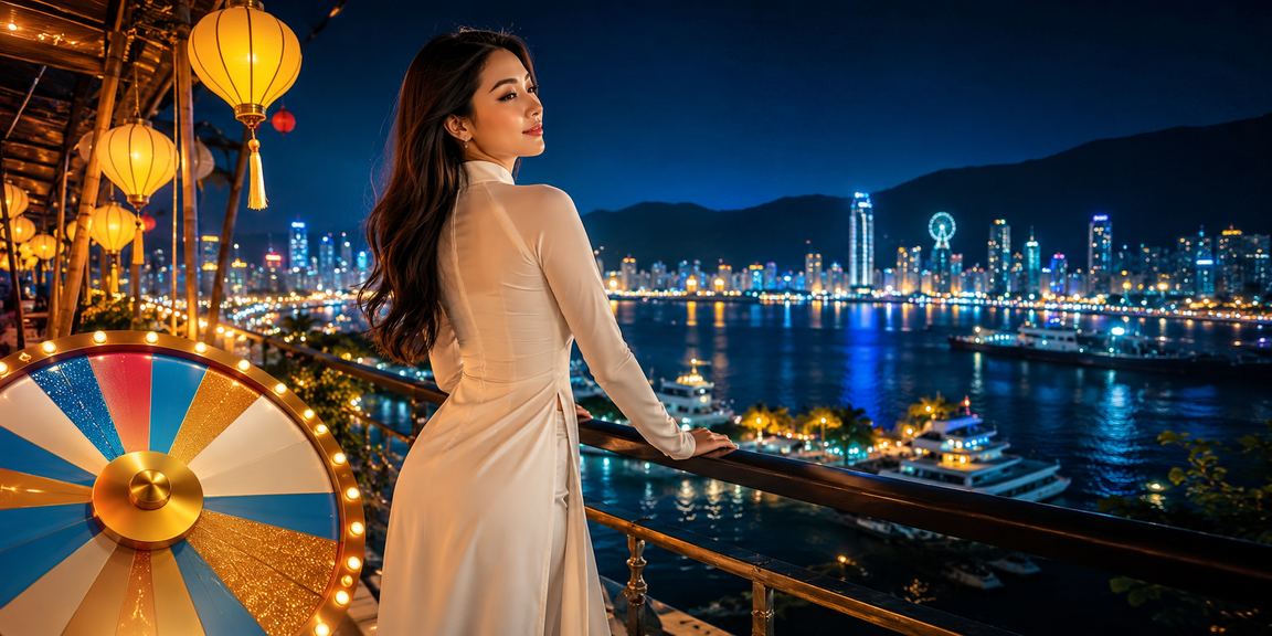 Người dùng tại Hội An sử dụng ứng dụng cá cược trực tuyến trong khung cảnh đèn lồng